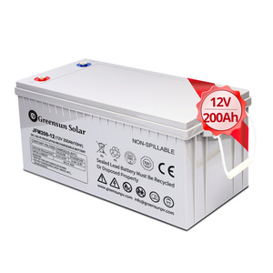 Batería de Gel de Plomo-Ácido Greensun de Alta Eficiencia, 12V 200AH, <span class=keywords><strong>para</strong></span> Sistemas <span class=keywords><strong>Solares</strong></span> y Electrodomésticos, Libre de Mantenimiento, Ciclo Profundo, Sellada - Product Image 2