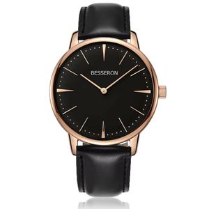 Reloj BESSERON de 42 mm, Minimalista, con Logotipo de Gran Marca, Movimiento Personalizado, Resistente al Agua, de Acero Inoxidable en Oro Rosa para Hombre - Product Image 5
