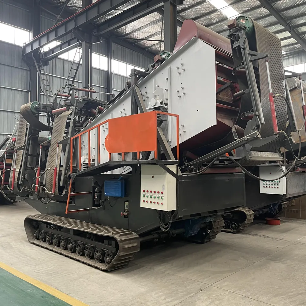 Crawler Mobile Screening Plant, easy-to-move vibrating screen with discharging conveyor