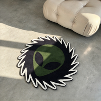 Tapis tufté, tapis de sol de forme irrégulière, tapis tufté fait main sur mesure en forme d'alien pour la décoration intérieure, vente en gros