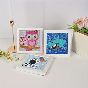 Kit Pittura Diamante Fai-da-Te per Bambini, <span class=keywords><strong>Girasole</strong></span>, Adesivi Artistici Cartoon, 17x17, Quadro Decorativo in Acrilico, Forma Quadrata Senza Cornice - Product Image 2