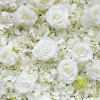 Personnalisé 3D Tissu Fleur mur Rose Tissu Fond Fleur Mur Fleur Artificielle Fond de Mur pour la Décoration de Fond de Mariage