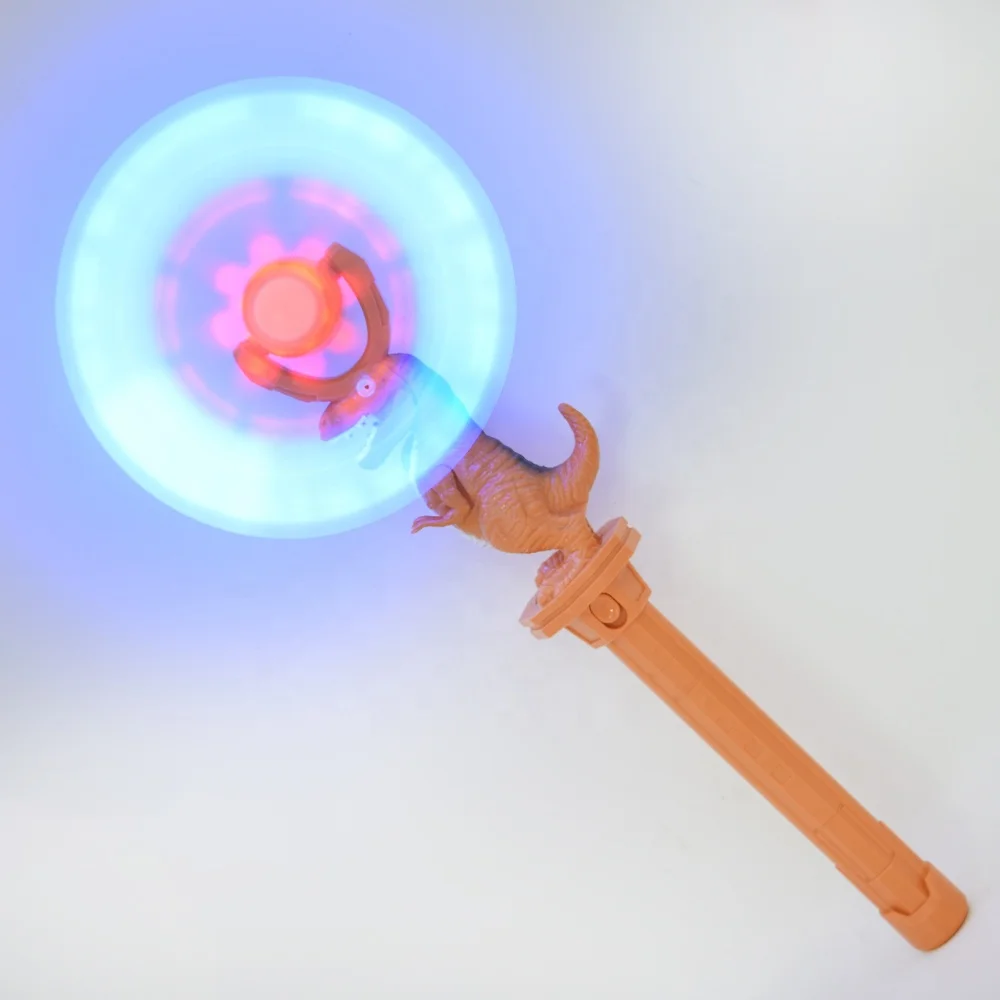 Christmas toy Super Bright Dinosaur Led Flashing Light Up Spinning Windmill Wand With music