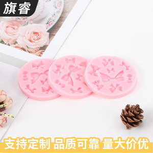 <b>Silicone</b> Fondant Mold Pink Round With Bow Shapes For Cookie Shaping <b>Baking</b> Tools Flexible Design - Product Image 3