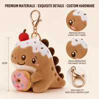 Boîte de desserts Dino Delights, jouet en peluche personnalisé, porte-clés animal en peluche, boîte mystère, vente en gros, OEM, ODM, mascotte douce personnalisée