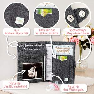 ซองใส่พาสปอร์ตสำหรับคุณแม่ตั้งครรภ์ ทำจากผ้าสักหลาดปักลาย: ของขวัญสำหรับคุณแม่ตั้งครรภ์ ใส่บัตรประกันสุขภาพและรูปถ่ายอัลตราซาวด์ - Product Image 5