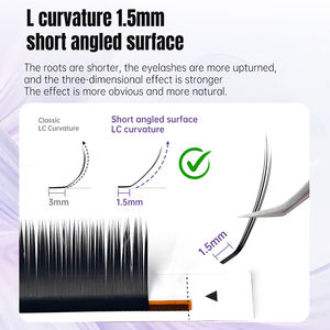 Yelix Camellia avec colle LJ LC, éventails de cils préfabriqués style chinois, extensions de cils 8-12mm, plateaux de cils - Product Image 2