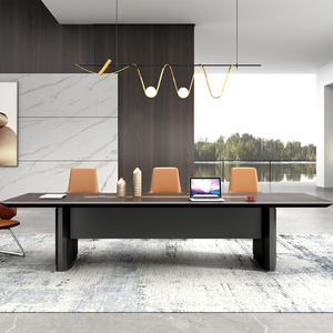 New Oblong Shape Simple Wooden Conference <b>Table</b> Multi-Person Meeting Negotiation <b>Table</b> Meeting Room Desk - Product Image 2