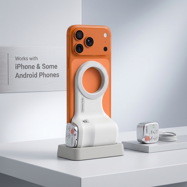 Handle Grips with Zoom Remote Phone Shooting Mode Magnetic Phone Cage Handle Grip for iPhone and Android Phone