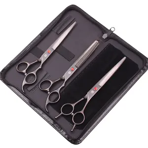Tijeras de peluquería canina de acero inoxidable japonesas de 7 "con logotipo personalizado, tijeras curvas de adelgazamiento de peluquería para <span class=keywords><strong>mascotas</strong></span> de estilo Simple - Product Image 3