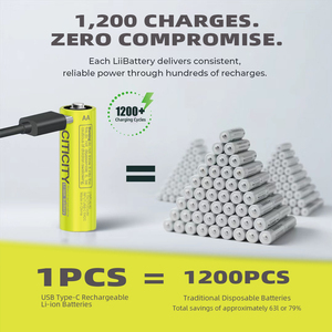 CITICITY <b>Rechargeable</b> <b>AA</b> <b>Batteries</b> PRO 1.5V 2000mAh High Capacity Long Lasting <b>Lithium</b> Ion <b>Battery</b> Low Self Discharge <b>Battery</b> - Product Image 6
