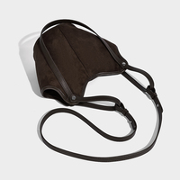 Sacs seau fourre-tout de couleur kaki pour femmes en faux daim au design de luxe avec poignée courte et longue sangle Sac à main seau à bandoulière pour femmes