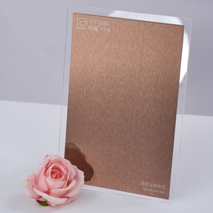 Rose Gold thép không gỉ tấm 304 satin kết thúc 4x8 chân tóc chải trang trí tấm kim loại - Product Image 2