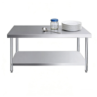 Table de travail en métal robuste, plan de travail de cuisine commerciale, table de travail en acier inoxydable pour boulangerie