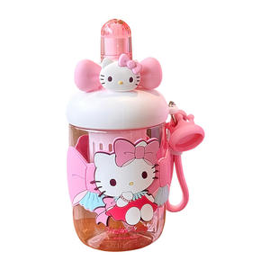 Botella de agua para niños Sanrio Cinnamoroll y My Melody de 500 ml con pajita, taza portátil para beber en la escuela y para uso al aire libre. - Product Image 4