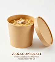 Bol à soupe en papier recyclable et personnalisable pour restaurant, à emporter, 8oz 12oz 16oz 20oz 26oz 32oz, en carton kraft blanc, récipient pour bouillie