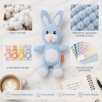 Jouet à mâcher pour chien en peluche lapin de Pâques écologique de qualité supérieure, texture gaufrée ananas, matériau polaire durable et interactif
