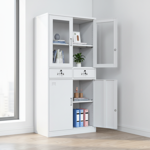 Armoire de classement métallique moderne à 2 tiroirs avec serrure à clé et portes coulissantes pour atelier et entrepôt, usage commercial - Product Image 5