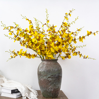 Fleurs artificielles réalistes en soie, orchidée danseuse, 81 cm, 3 tiges, toucher réel, imperméables, pour Thanksgiving, Noël et la remise des diplômes