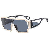 Twooo 073 Lunettes de soleil classiques carrées surdimensionnées une pièce tendance pour hommes