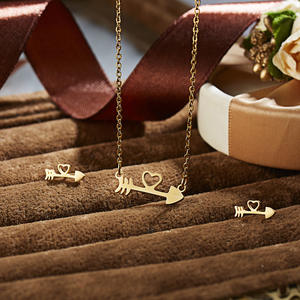 Nuevo Estilo de Collar de Acero Inoxidable con Colgante de Espinas de Pescado y Mariposa Hueca, Aretes, Conjunto de Accesorios de Moda para Mujer - Product Image 6