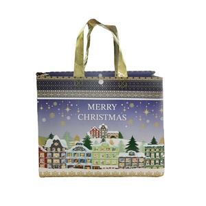 Bolsas de Regalo Navideñas de Poliéster Plegables Personalizadas al por Mayor, Bolsa de Compras Festiva con Logotipo - Product Image 1