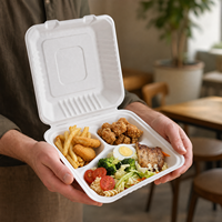 Compartiments étanches en bagasse de canne à sucre compostable et biodégradable avec laminage mat et gaufrage pour chewing-gum