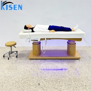 Kisen Fashion Grain Wooden Style Beauty <b>Bed</b> Luxury Electric Adjustable <b>Lash</b> Chair Thai Massage <b>Table</b> Multi-motor Furniture - Product Image 5