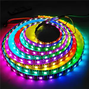 Adresli akıllı 5V 12V WS2811 WS2812 WS2812B WS2815B LED şerit toplu ışıkları rüya tam renkli koşu değişen renkli led şerit