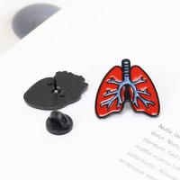 Groothandel Metal Cartoon Pins Schattige Anatomische Hart Emaille Pins Medische Anatomie Broche Hart Neurologie Pins voor Arts en Verpleegkundige