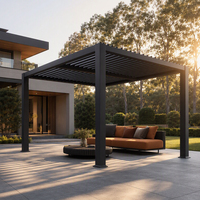 Pergola motorisée à toit rétractable en aluminium, imperméable, pour extérieur, de la marque Natural Gifts