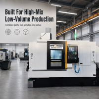 Centre d'usinage CNC horizontal double Infrotronic MS20Y, tour à tourelle 12 postes à axe Y, léger, automatique, pour l'aérospatiale et l'automotive