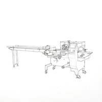 Machine d'emballage industrielle automatique horizontale SZ-350 pour films de type coussin, largeur 90-350 mm, pour l'emballage alimentaire en plastique avec plateau
