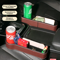 Vente directe usine – Organisateur de console avant de voiture de luxe sur mesure avec porte-gobelets et poches pour rangement latéral – Carclean Custom