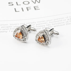 Gemelos de camisa con diamantes de imitación para hombre, accesorios de lujo de alta calidad con zirconia champán - Product Image 3