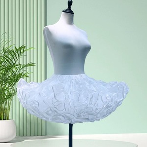 Lolita Duck Butt Short Puffy Crinoline Jupon Désossé Tulle 100% Polyester Taille Élastique Jupon pour Cosplay Superposition - Product Image 5