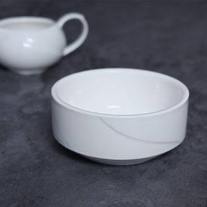 Vaisselle d'hôtel en gros, 5 étoiles, bol droit en porcelaine blanche, bol à soupe de 5,5 pouces pour restaurant, autres fournitures hôtelières et de restauration - Product Image 1