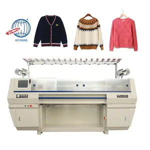 Forte stabilità automatico modello Jacquard computerizzato doppio sistema maglione piatto macchine per maglieria