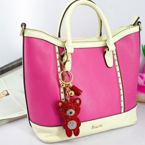 Bling Bearキーチェーンアクセサリー女性用可愛いラインストーン車のキーキーチャームキーリングハンドバッグ用チャームスパークルキーフォブ - Product Image 5