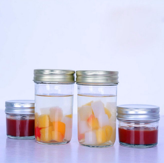 Mason Glass Jar With Screw Cover Wholesale Factory Produced Food Grade Empty Clear Round Glass Honey Jar