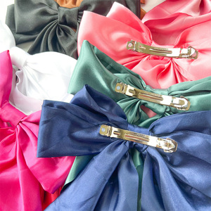 Satin Big Women Hair Ribbons Oversized Long Tail White Black Hair <strong>Bow</strong> Large Hair Ribbon Barrettes Clips Bowknot Aesthetic <strong>Hai</strong> - Product Image 5