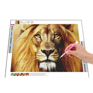 Vente en gros 5d DIY Peinture Diamantée Lion Animal Réaliste Mosaïque Diamantée Maison de <span class=keywords><strong>Peintre</strong></span> Décorée à la Main - Product Image 3