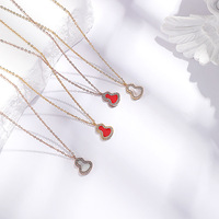 Collier en forme de gourde rouge de style chinois pour femmes, design polyvalent et original en acier inoxydable, chaîne de clavicule 18 carats, élégant