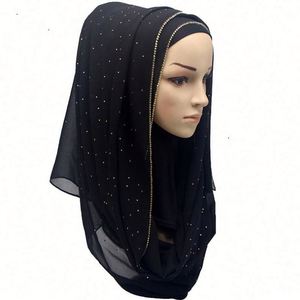 Hijab en Chiffon et Coton Personnalisé avec Strass pour Femmes Musulmanes - Toutes Tailles, Couleurs Personnalisables, Quatre Saisons, Prix Raisonnable - Product Image 1
