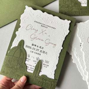 Invitaciones de Boda Impresas con Letras en Relieve, Papel Ecológico de Lujo para Eventos y Negocios B2B, Envío Rápido - Product Image 6