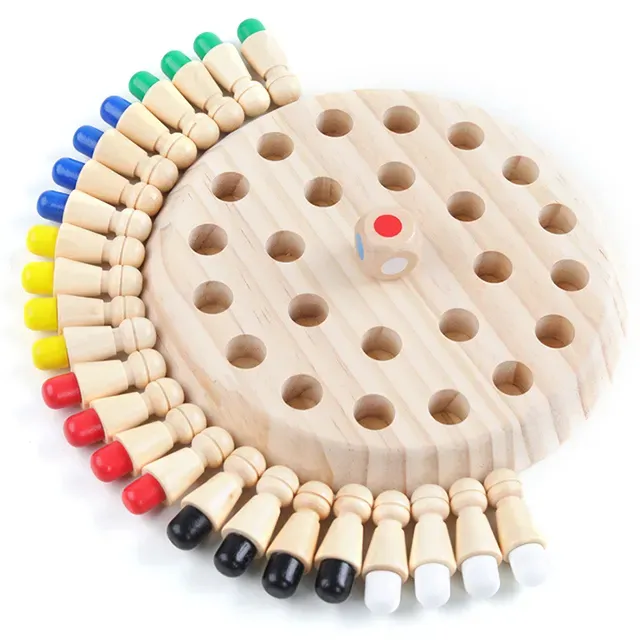 Gran oferta, juguete educativo Montessori de madera para niños, juego de memoria, juego de mesa de aprendizaje de colores Matchstick para niños