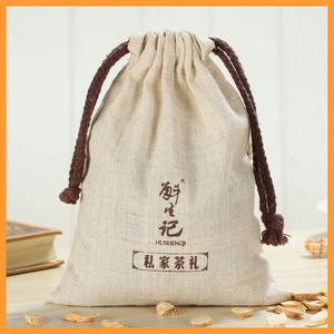 Customized Logo <b>Printed</b> Cotton Linen Drawstring Bags Double Drawstring Shopping Gifts Bag <b>Canvas</b> Cotton Bags - Product Image 5
