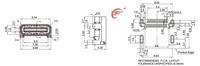 Venta Directa de Fábrica, Conector USB Tipo-C de 24 Pines Hembra, Inserto LCP Negro, Carcasa de Acero Inoxidable, Altura 7.9mm, Embalaje en Cinta SMT, ROHS, PCB 3A
