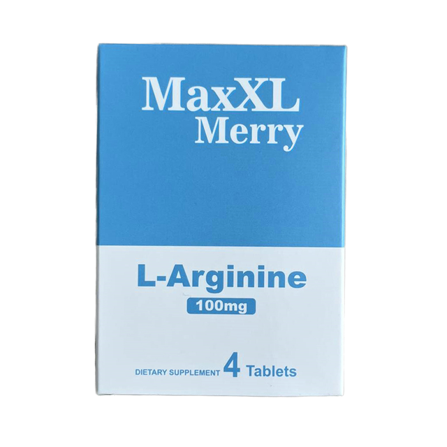L-Arginine 100mg Maca Tablets MaxXL Merry Nitric Oxide Booster 4 Tablets Dietary Supplement for Adults