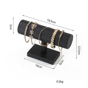 بيع بالجملة أسود بو الجلود منظم المجوهرات عرض حامل حلقة سوار قلادة قلادة الإسورة ساعة حامل المجوهرات حامل - Product Image 5